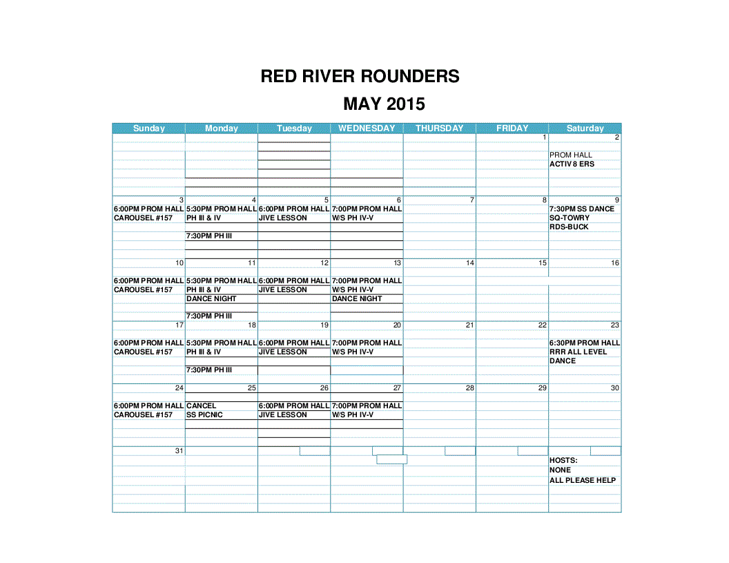 MAY'S Calender NOT YET available